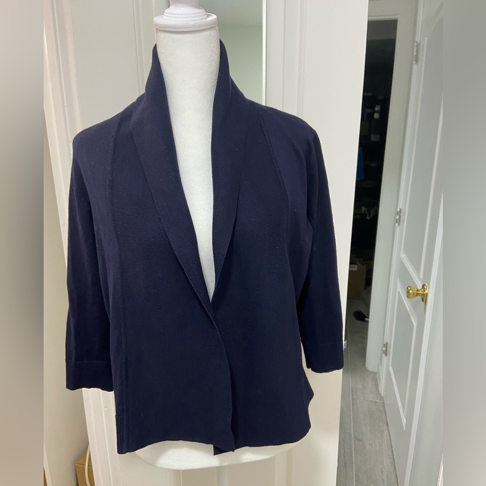 Verve Ami Elegant  Navy Open Front Sweater Cardigan